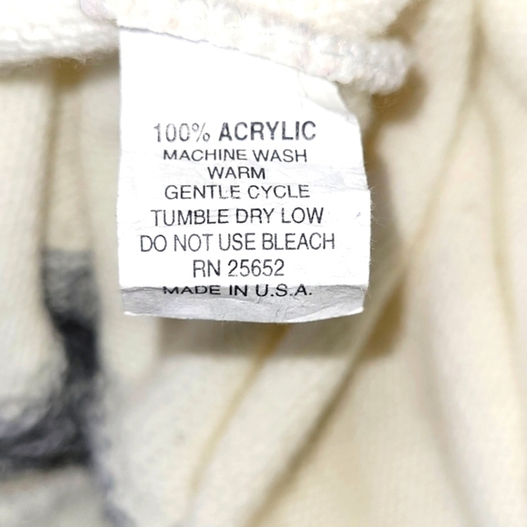 Protegé Collection Vintage Knit Texture Ivory White Grey Pullover Sweater Size L - Picture 7 of 15